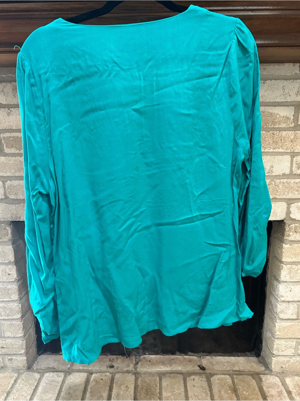 Savanna Jane Turquoise Floral Embroidered V-Neck Tunic EUC - Picture 6 of 6